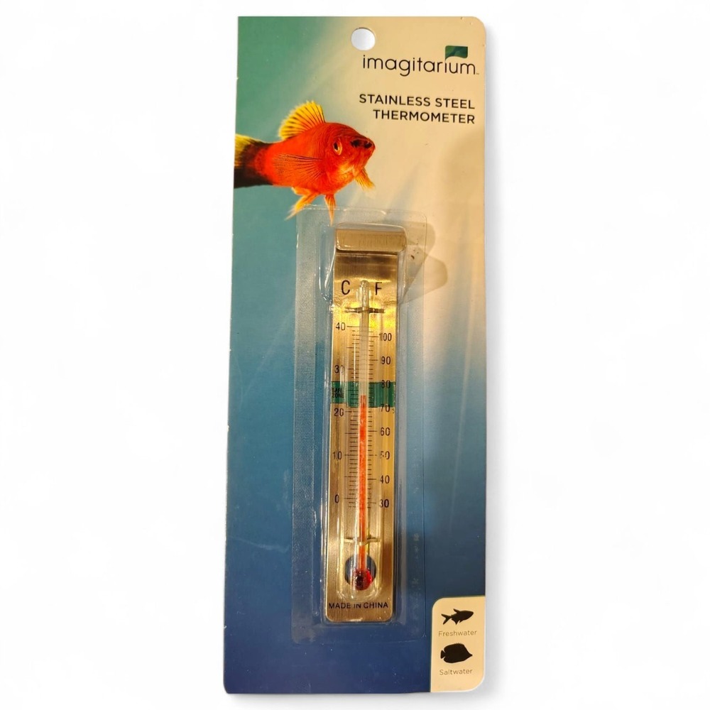 Imagitarium Stainless Steel Aquarium Thermometer Fish Tank Water Temp Fresh Salt